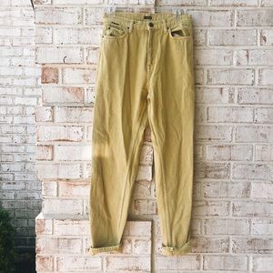 UrbanOutfitters high-waisted mustard yellow jeans